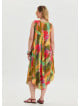 Boat Neck Loose Cut Yellow Authentic Dress 4666